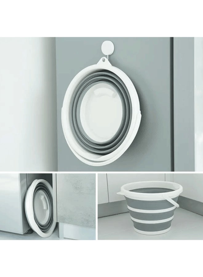 دلو ماء سيليكون قابل للطي (12 لتر) | جردل كبير جداً موفر للمساحة للتخييم والاستخدام المنزلي والغسيل الثقيل | سلة غسيل محمولة ومتعددة الاستخدامات - Image 5