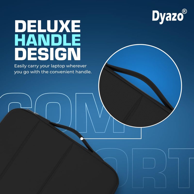 Dyazo Water Resistant Laptop Sleeve | Laptop Case Cover for 15 Inches(38cm),15.6 Inch(39.6cm) Laptops & Notebook (Black) - Image 3