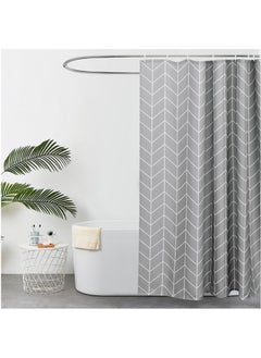 Shower Curtain, Waterproof Polyester Fabric Durable Mildew Stain Resistant Stylish Geometric Pattern Curtain (Grey, 180 x 200cm) - pzsku/ZA1B4F4359B4129F1928CZ/45/_/1740662643/95f96c4a-babf-4cf7-8889-ccdb36b101ce