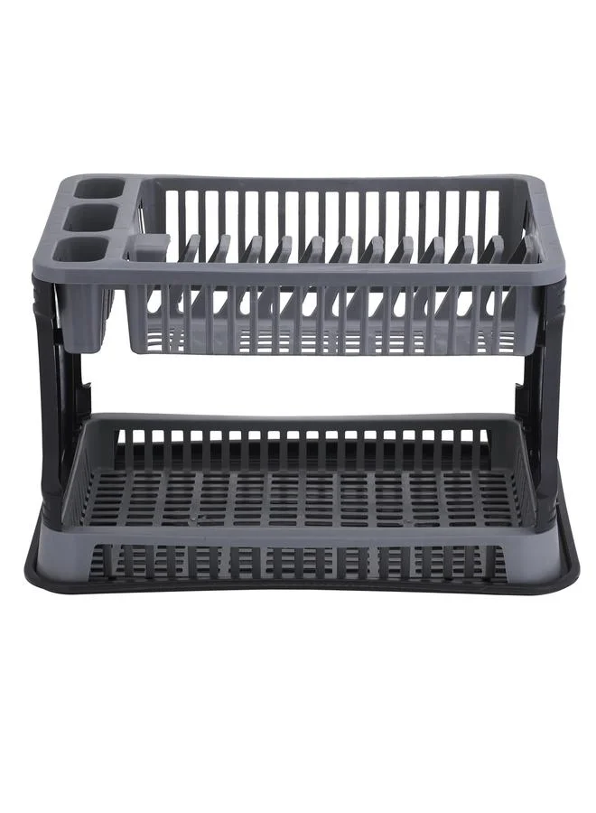 Royalford 2-Layer Rattan Dish Drainer, Plastic Rack