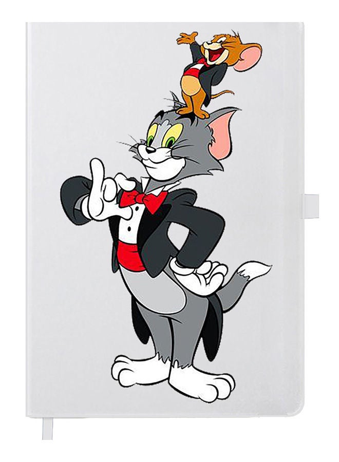 Theodor دفتر ملاحظات سميك أبيض مقاس A5 بتصميم توم وجيري - Image 1