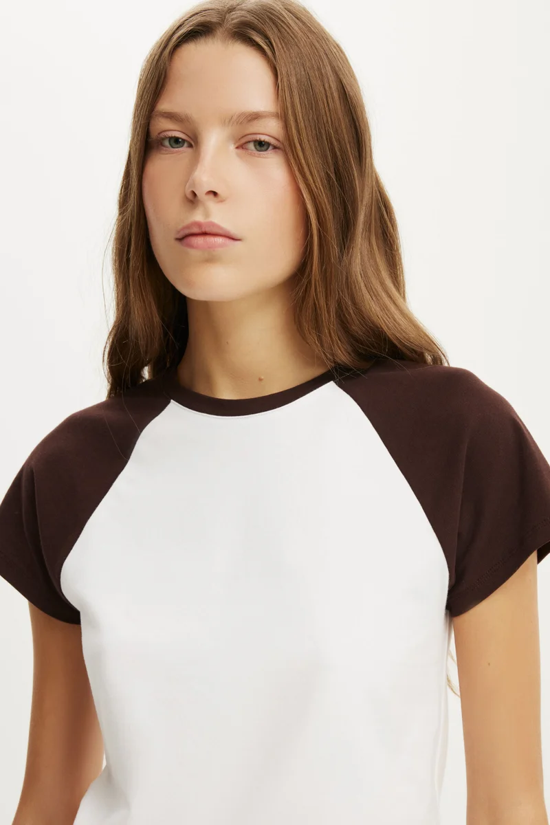 Cotton On  90S Baby Raglan Tee for Women | Best Price UAE
