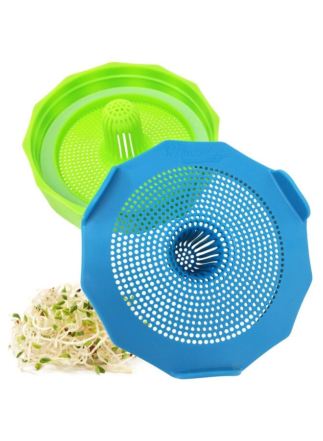 Masontops Bean Screen Plastic Mason Jar Sprouting Lids Mason Jar Sprouting Kit - For Growing Broccoli Seeds, Alfalfa, Mung Bean Sprouts - Wide Mouth Seed Sprouting Jar Lids Sprouting Kit Mason Jar - Image 1