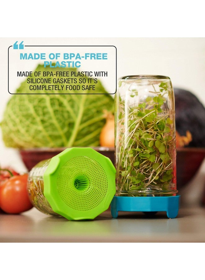 Masontops Bean Screen Plastic Mason Jar Sprouting Lids Mason Jar Sprouting Kit - For Growing Broccoli Seeds, Alfalfa, Mung Bean Sprouts - Wide Mouth Seed Sprouting Jar Lids Sprouting Kit Mason Jar - Image 5