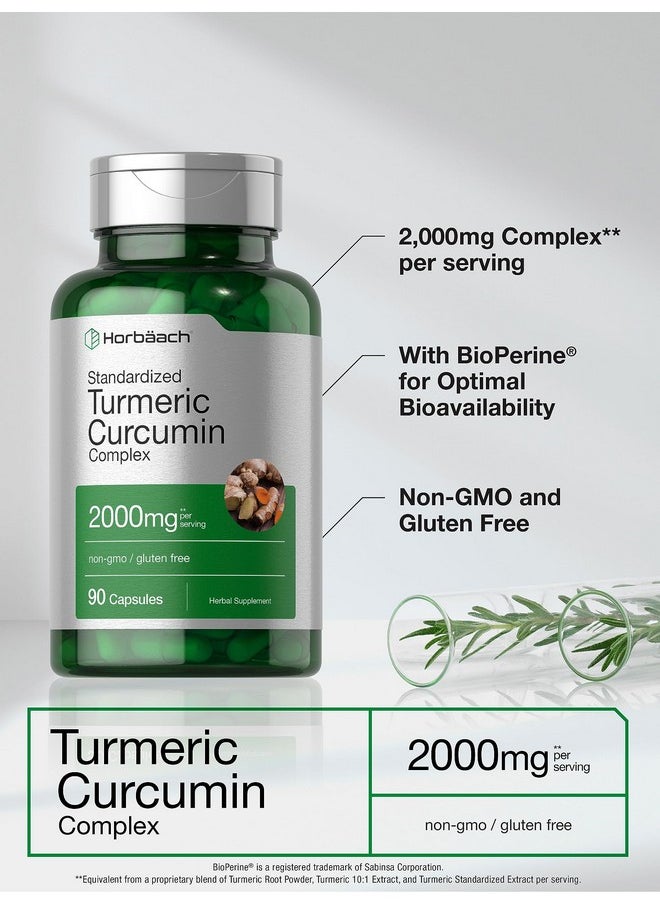 Horbaach - Horbäach Turmeric Curcumin with Black Pepper 2000mg | 90 Capsules | Complex Supplement with Bioperine | Non-GMO, Gluten Free - Image 1