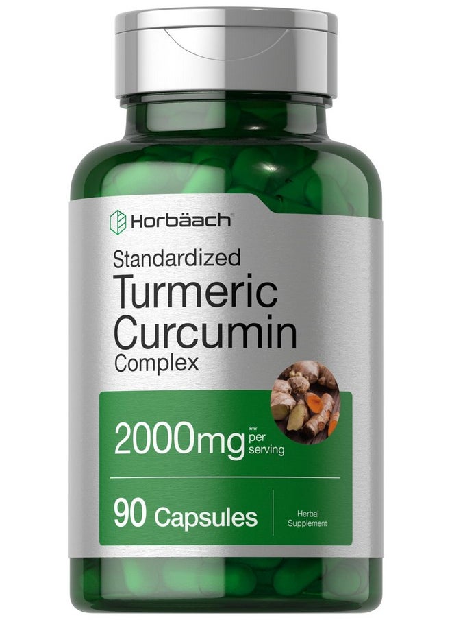 Horbaach - Horbäach Turmeric Curcumin with Black Pepper 2000mg | 90 Capsules | Complex Supplement with Bioperine | Non-GMO, Gluten Free - Image 1