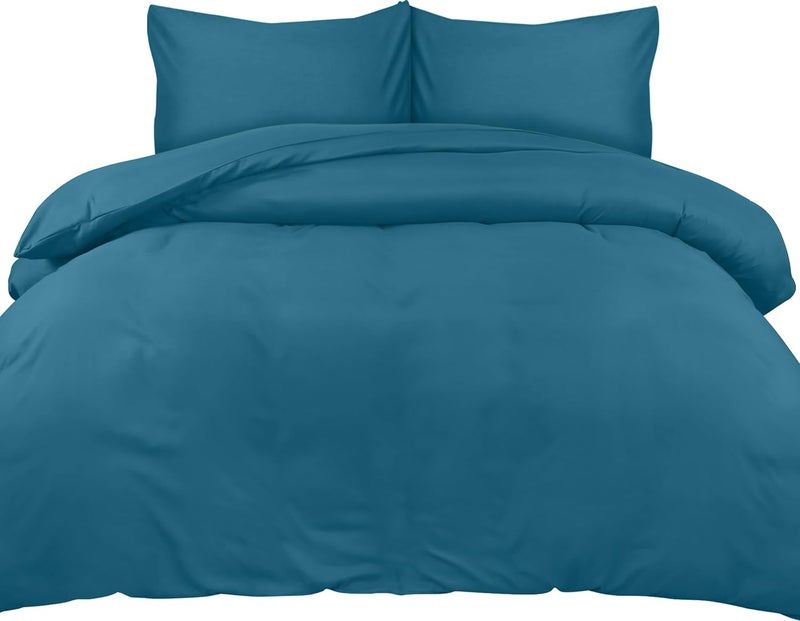 Utopia Bedding Duvet Cover Double - Soft Microfibre Polyester Duvet Cover with Pillow cases - Bedding Quilt Cover Set (Denim Blue) - Image 3