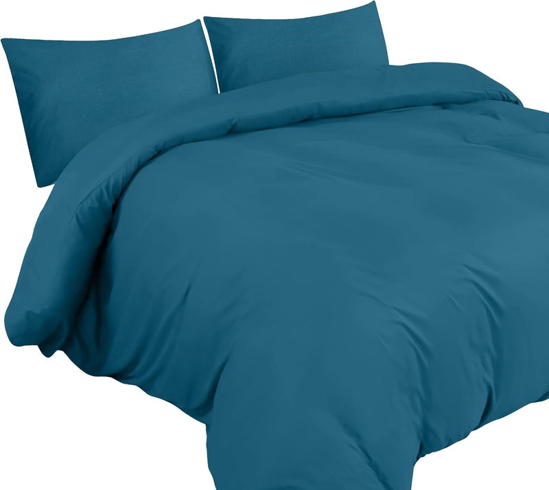 Utopia Bedding Duvet Cover Double - Soft Microfibre Polyester Duvet Cover with Pillow cases - Bedding Quilt Cover Set (Denim Blue) - Image 4