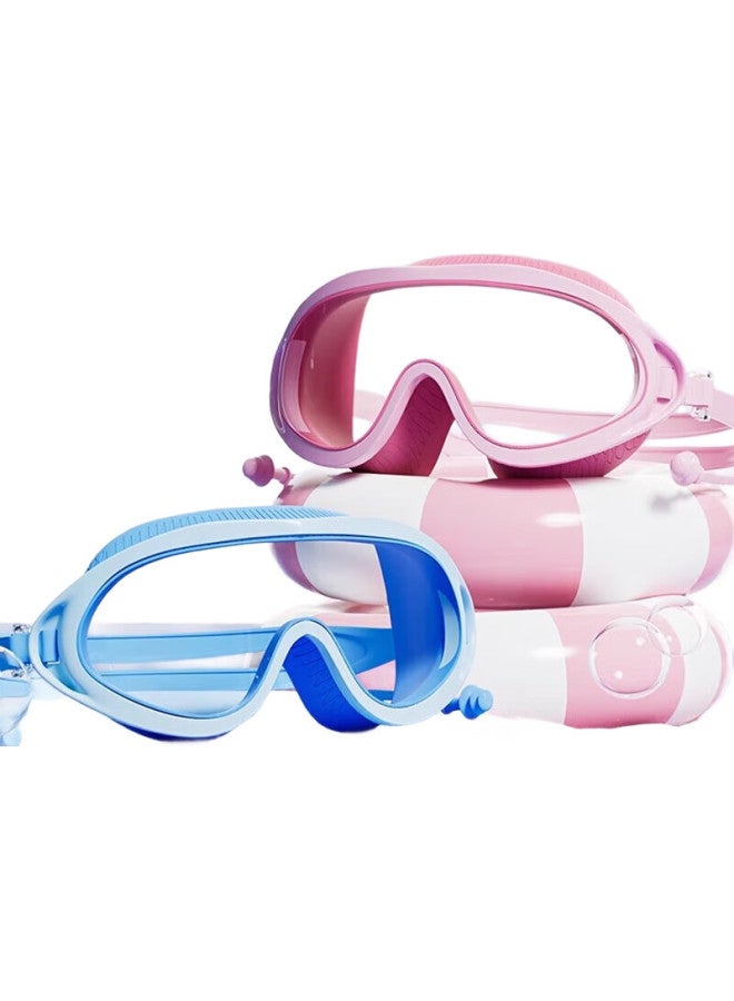 Youyou Children'S Swimming Goggles, Waterproof, High-Definition, Anti-Fog, Professional Large Frame Swimming Goggles For Swimming Pools, 65628, Transparent Blue - Image 1