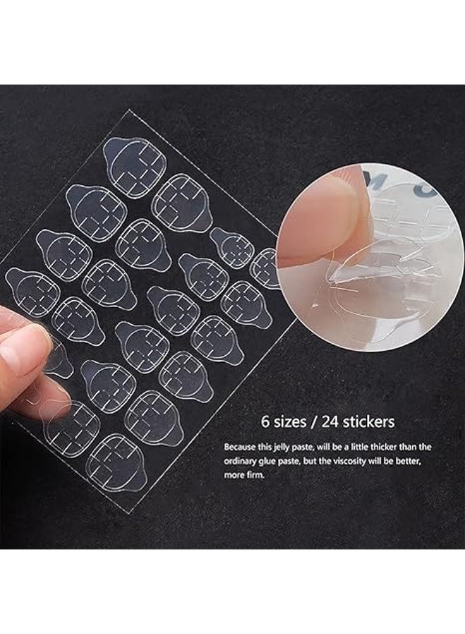 Clear Flexible Adhesive Sheets for False Nails – Double Sided Adhesive with 48 Adhesives for Strong Hold and Easy to Apply - Image 3
