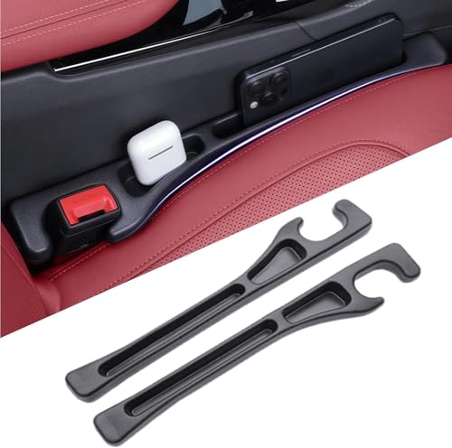 dulalayandong Car Seat Gap Filler 2Pack NoDrop Seat Side Gap Seam Filler Organizer with Phone Holder Universal Fit Fill The Gap Between Seat Console Perfect for Car SUV Truck - Image 1