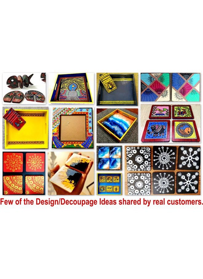 Do-it-Yourself Plain Round MDF Coasters Set of 12- for Activity - decoupage - DIY Coasters (3.5 IN Scallop Design)