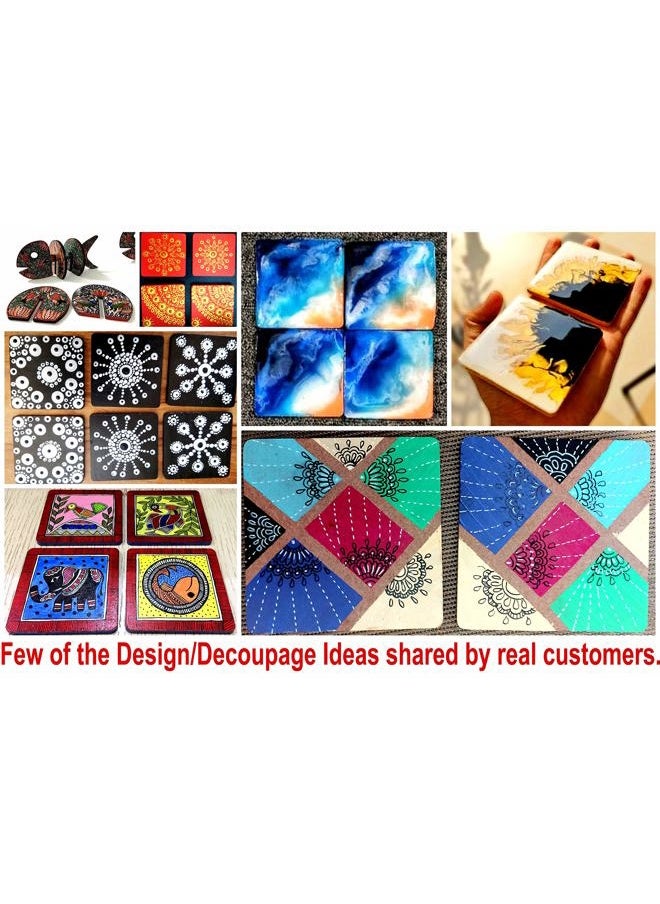 Do-it-Yourself Plain Round MDF Coasters Set of 12- for Activity - decoupage - DIY Coasters (3.5 IN Scallop Design)