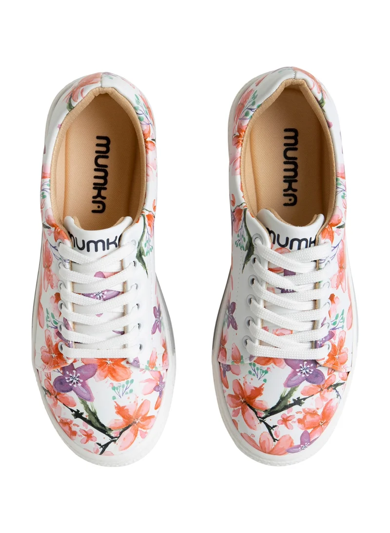 Mumka Pink and Purple Flowers Pink and Purple Flowers Sneakers for Women | Best Price UAE