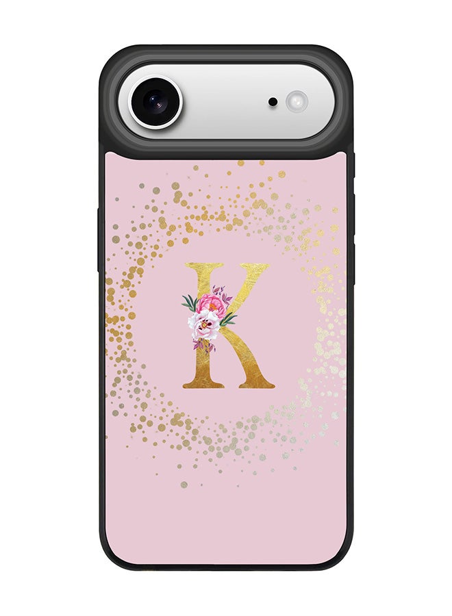 Stylizedd iPhone Air Case, [Compatible with MagSafe] Slim Magnetic cover Phone Case iPhone Air -Custom Monogram Floral - K  (Pink ) - Image 1