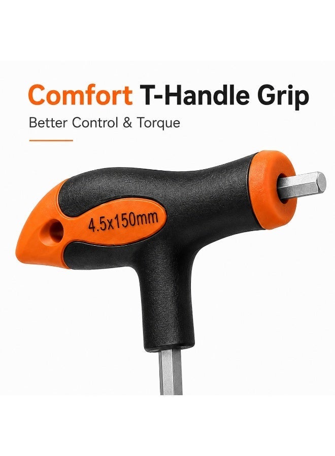 Master Tools 4.5mm x 150mm T-Handle Hex Key, Long Shaft Allen Wrench With Ergonomic Grip For Furniture Assembly, Bicycle Repair, DIY & Home Maintenance - Image 4