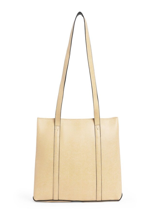 Caprese Roma Tote Medium Beige Bag for Women|Stylish, Durable, Multi-Compartment Design for Work, Travel, Shopping |Comfortable Straps Shoulder Bag, Ideal for Laptop & Essentials - Image 2