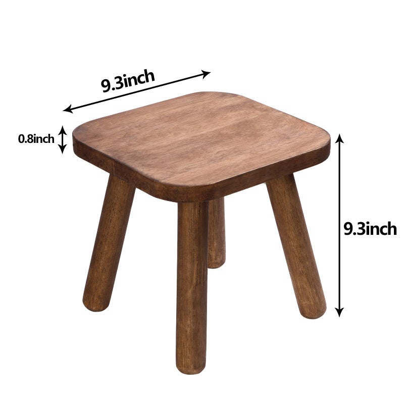 Jurath Wooden Step Stool for Adults Step Stool for Toddlers Plant Stool Small Wooden Stool with Four Detachable and Assembled Legs Nicely Balanced (Classic 9.3inch) - Image 2