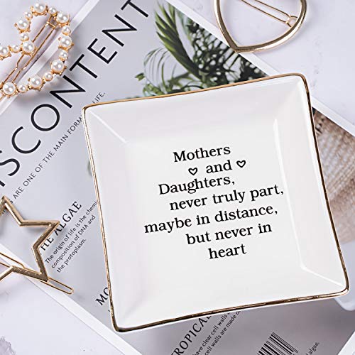 Ueerdand Gift for Mom from Daughter, Mother's Day, Christmas, Thanksgiving, Birthday Gift for Mother and Daughter Ceramic Ring Dish Decorative Jewelry Tray - Image 5