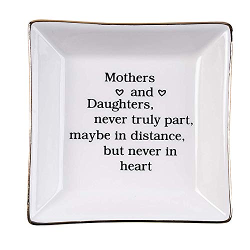 Ueerdand Gift for Mom from Daughter, Mother's Day, Christmas, Thanksgiving, Birthday Gift for Mother and Daughter Ceramic Ring Dish Decorative Jewelry Tray - Image 1