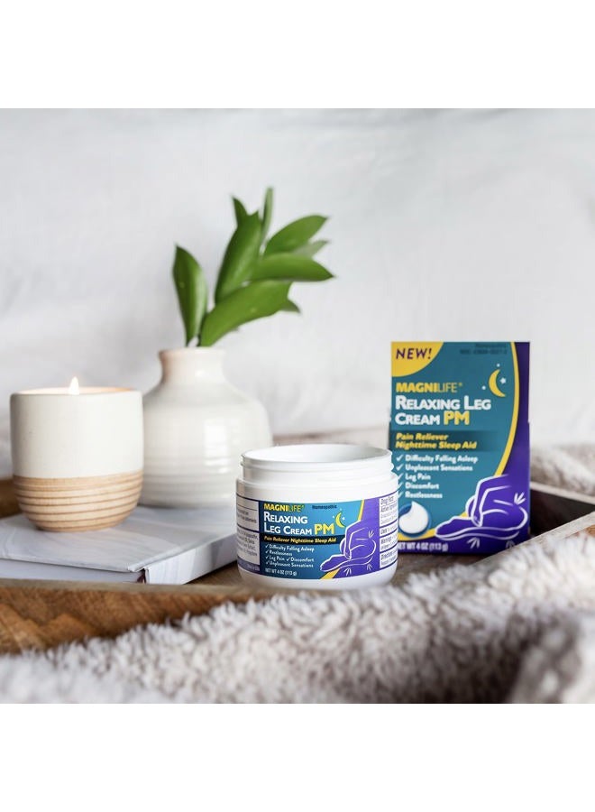 Magnilife Relaxing Leg Cream PM, Deep Penetrating Topical for Pain and Restless Leg Syndrome Relief, Naturally Soothe Cramping, Discomfort, and Tossing with Lavender and Magnesium - 4oz - Image 2