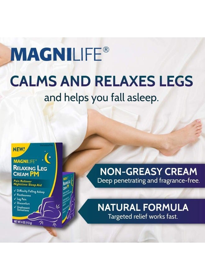 Magnilife Relaxing Leg Cream PM, Deep Penetrating Topical for Pain and Restless Leg Syndrome Relief, Naturally Soothe Cramping, Discomfort, and Tossing with Lavender and Magnesium - 4oz - Image 4