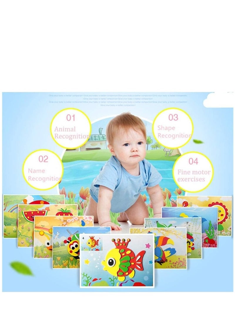 ملصقات فوم EVA ثلاثية الأبعاد للأطفال 20 قطعة مجموعة لصنع الملصقات الكرتونية للحيوانات، ملصقات للرسم لفصول الفن في مرحلة ما قبل المدرسة، مجموعة فنون وحرف للأطفال من عمر 3 و4 و5 سنوات. - Image 3