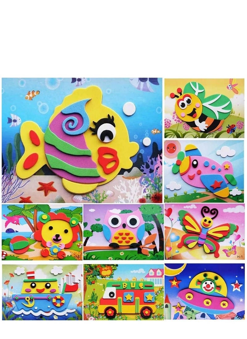 ملصقات فوم EVA ثلاثية الأبعاد للأطفال 20 قطعة مجموعة لصنع الملصقات الكرتونية للحيوانات، ملصقات للرسم لفصول الفن في مرحلة ما قبل المدرسة، مجموعة فنون وحرف للأطفال من عمر 3 و4 و5 سنوات. - Image 1