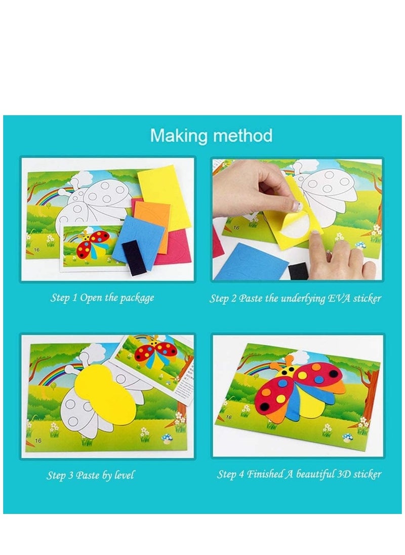 ملصقات فوم EVA ثلاثية الأبعاد للأطفال 20 قطعة مجموعة لصنع الملصقات الكرتونية للحيوانات، ملصقات للرسم لفصول الفن في مرحلة ما قبل المدرسة، مجموعة فنون وحرف للأطفال من عمر 3 و4 و5 سنوات. - Image 5