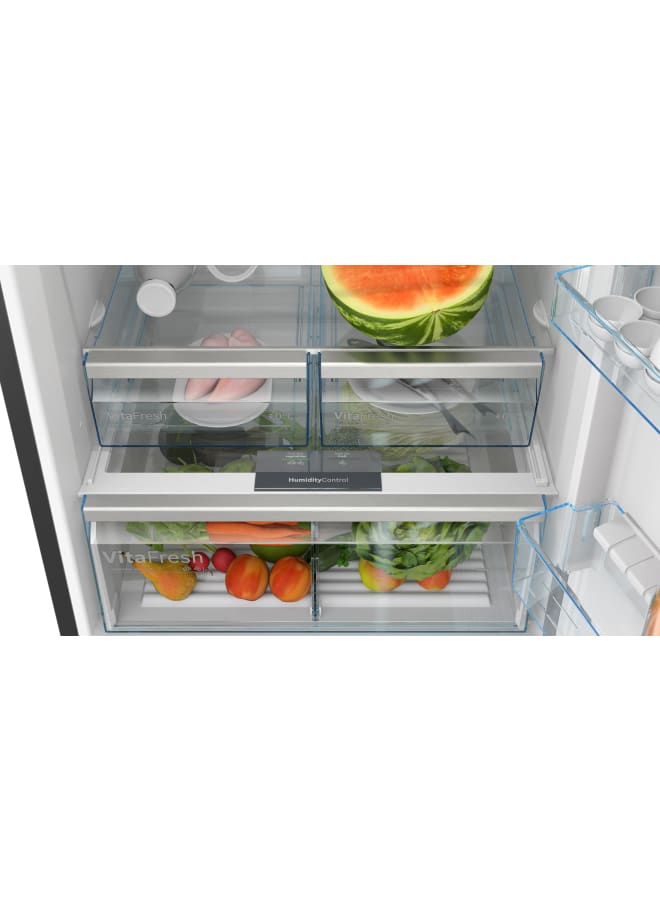 BOSCH Series 6 free-standing fridge-freezer with freezer at bottom 186 x 75 cm Brushed black steel anti-fingerprint KGN76CXEE8 KGN76CXEE8 Brushed black steel anti-fingerprint - Image 5