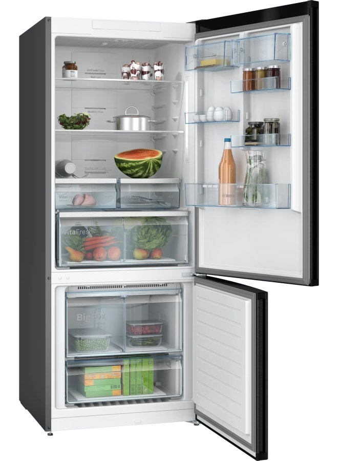 BOSCH Series 6 free-standing fridge-freezer with freezer at bottom 186 x 75 cm Brushed black steel anti-fingerprint KGN76CXEE8 KGN76CXEE8 Brushed black steel anti-fingerprint - Image 2