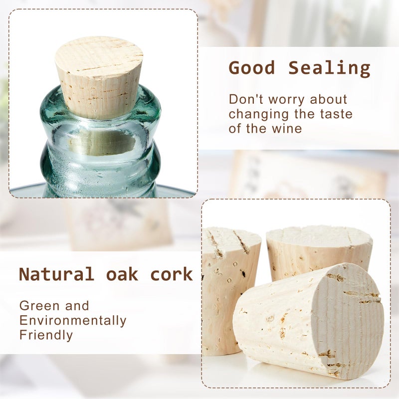 Ziliny 2 Pcs Carboy Cork Stopper, Glass Carboy Cap for 1, 3, 5, 6 Gallon Glass Water Jug, Wood Tapered Fermentation Cap Cork Stoppers, 1 x 1.5 x 1.6 Inches - Image 3