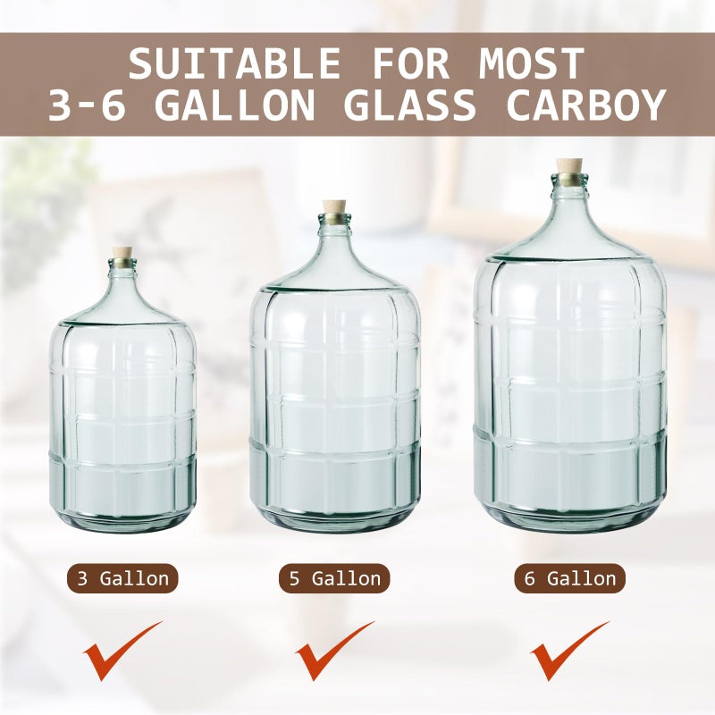 Ziliny 2 Pcs Carboy Cork Stopper, Glass Carboy Cap for 1, 3, 5, 6 Gallon Glass Water Jug, Wood Tapered Fermentation Cap Cork Stoppers, 1 x 1.5 x 1.6 Inches - Image 4