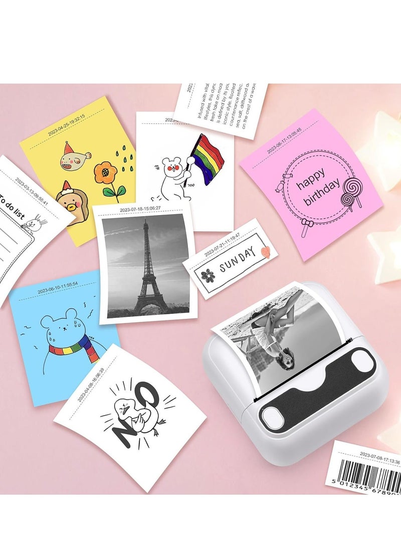 Mini Printer, Portable Printer, T02 Pocket Sticker, Receipt Printer, Mini Printer Sticker Maker, Bluetooth Mobile Thermal Printer for Journal, Notes, Photo iPhone, Compatible with iOS&Android, iPhone - Image 5