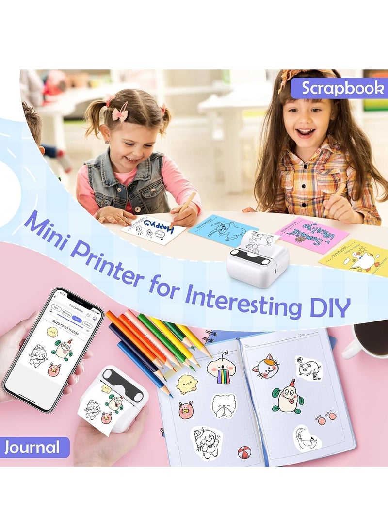 Mini Printer, Portable Printer, T02 Pocket Sticker, Receipt Printer, Mini Printer Sticker Maker, Bluetooth Mobile Thermal Printer for Journal, Notes, Photo iPhone, Compatible with iOS&Android, iPhone - Image 3