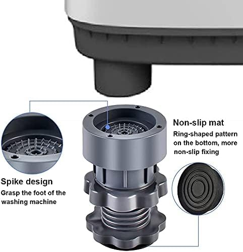 Suicune Washer Dryer Anti Vibration Pads with Suction Cup Feet Fridge Washing Machine Leveling Feet Anti Walk Pads Shock Absorber Furniture Lifting Base4 Piece - Image 3