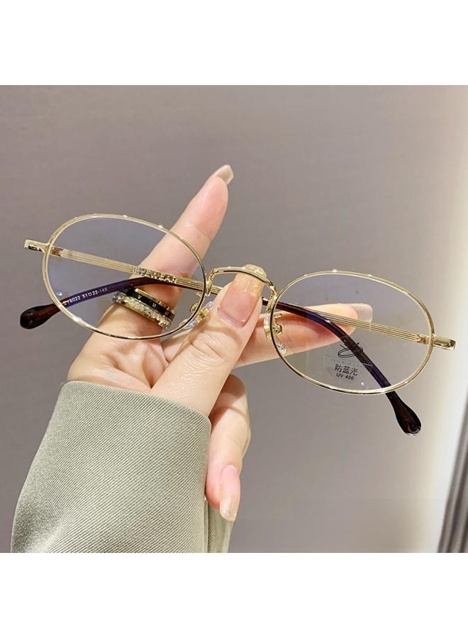 Generic Small Box Short-sighted Eye Frame Women's Small Face Narrow Gold Ribbon Phnom Penh Available Ultra-light Pure Rectangular Eyes 
