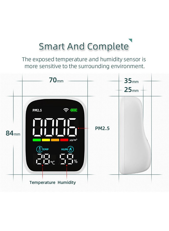 Generic Portable LED Display PM2.5 Detector Multifunctional Temperature and Humidity Test Meter Laser Particle Sensor Household Air Quality Tester Mobilephone APP Control  - Image 5