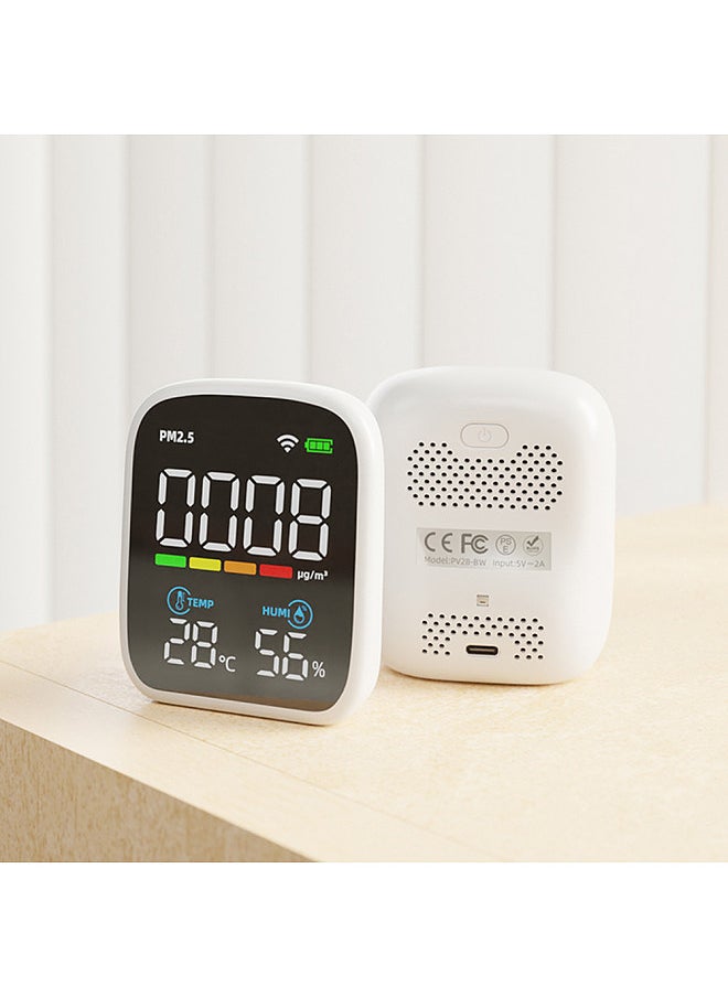 Generic Portable LED Display PM2.5 Detector Multifunctional Temperature and Humidity Test Meter Laser Particle Sensor Household Air Quality Tester Mobilephone APP Control  - Image 3