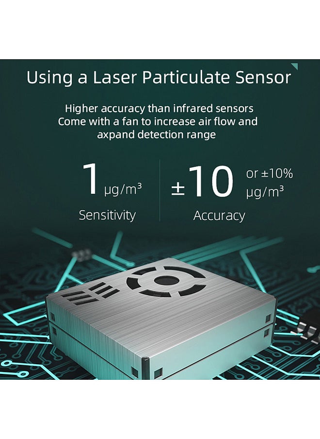 Generic Portable LED Display PM2.5 Detector Multifunctional Temperature and Humidity Test Meter Laser Particle Sensor Household Air Quality Tester Mobilephone APP Control  - Image 4