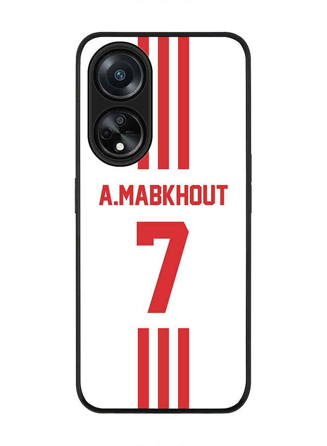 Stylizedd Rugged Black edge case for Oppo A98 5G, Slim fit Soft Case Flexible Thin Cover- Football Team-UAE, Player Name-A.Mabkhout - Image 1