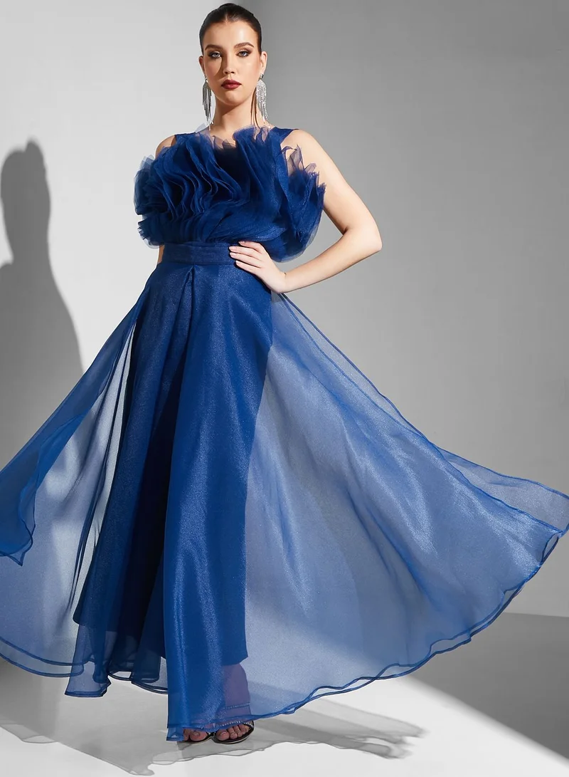 Iyra Ruffle Mesh Tiered Dress