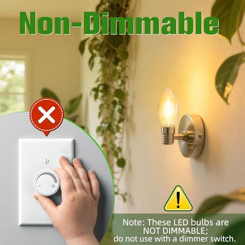 GvvooHome E26 Base LED Candelabra Light Bulbs 2700K Soft White, 6W, 60 watt Equivalent, E26 LED Bulb, B10 Chandelier Candle Light Bulbs, Non-Dimmable, 90+CRI, 600LM, Cear Glass, 12 Pack - Image 4