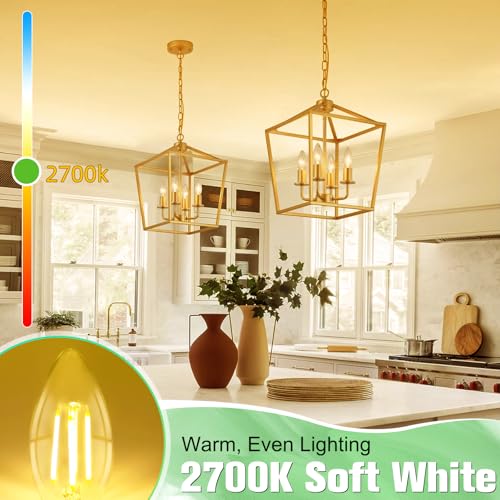 GvvooHome E26 Base LED Candelabra Light Bulbs 2700K Soft White, 6W, 60 watt Equivalent, E26 LED Bulb, B10 Chandelier Candle Light Bulbs, Non-Dimmable, 90+CRI, 600LM, Cear Glass, 12 Pack - Image 3