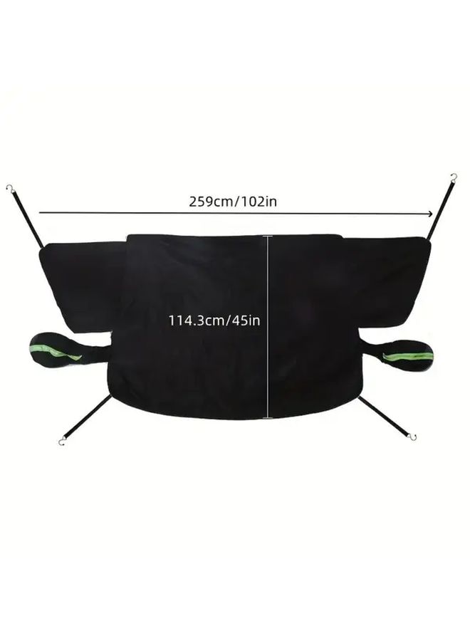 Thickened Magnetic Car Snow Cover 259x114 3cm With Green Reflective Strip - Image 4