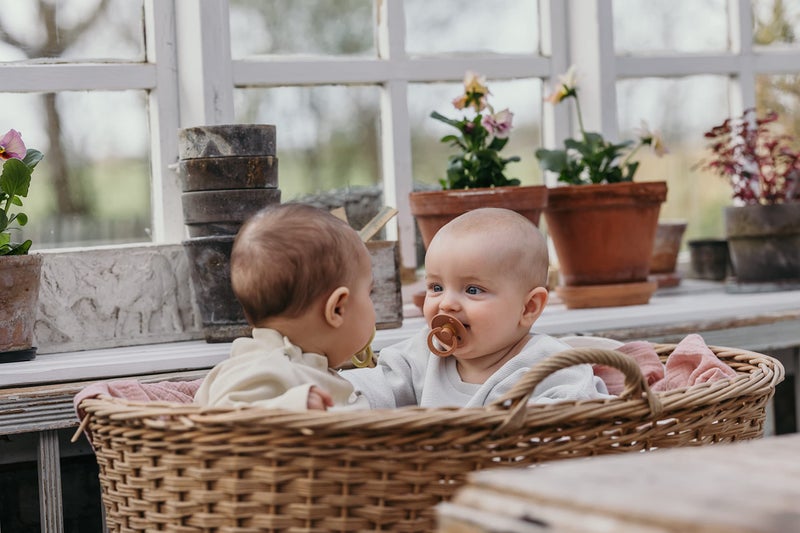 BIBS Pacifiers 0-6 Months | Colour Collection 2-Pack | BPA-Free Symmetrical Natural Rubber Nipple | Made in Denmark | Vanilla/Pine Color Pacifier - Image 4