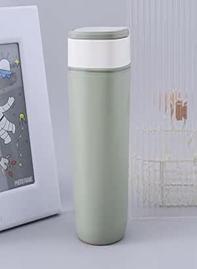 Kuber Industries Anti-Fall Insulated Coffee Tumbler with Suction Bottom | Leak-Proof Stainless Steel Tumbler | Coffee Tumbler with Lid and Handle | 480 ML | Green