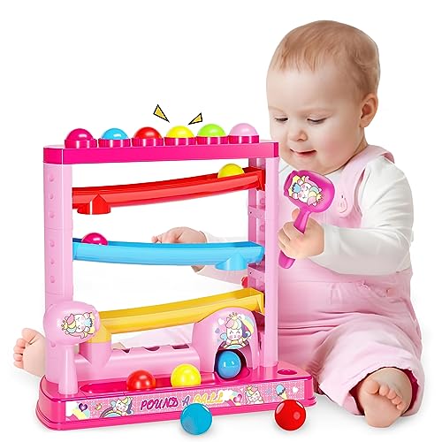 OCHIDO Montessori Toys for 3 Years Old Kids Girls Pound A Ball Toys Included 2 Hammer 12 BallsGifts for Girl Age 3 Interactive Toy for Early Learning Educational Gifts for Girl - Image 1