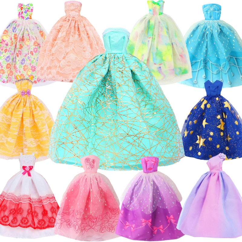 BJDBUS 5 Pcs Handmade Wedding Dress Party Gown for 115 Inch Girl Doll Clothes Accessories Random Clothing Set - Image 4