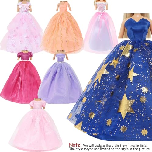 BJDBUS 5 Pcs Handmade Wedding Dress Party Gown for 115 Inch Girl Doll Clothes Accessories Random Clothing Set - Image 5